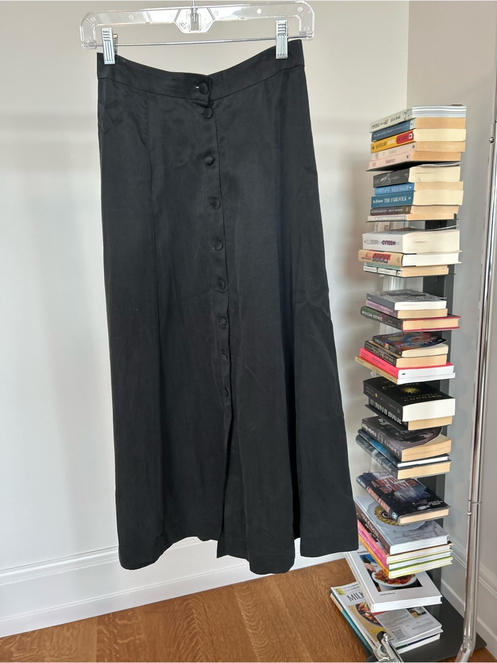 Casa Raki Black Button-Front Maxi Skirt